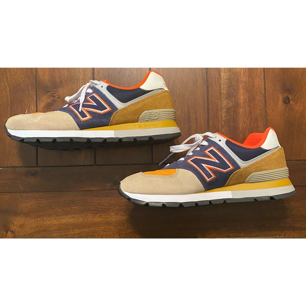 Men's New Balance 574 Rugged Brown Navy shoes size 9.5 ML574DWP